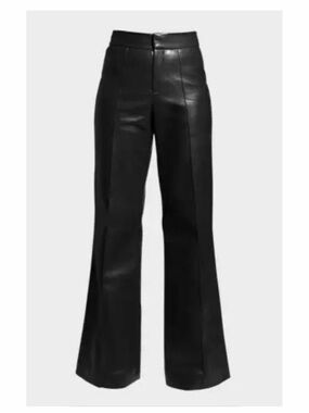 7 For All Mankind Black Faux Leather Skirt
